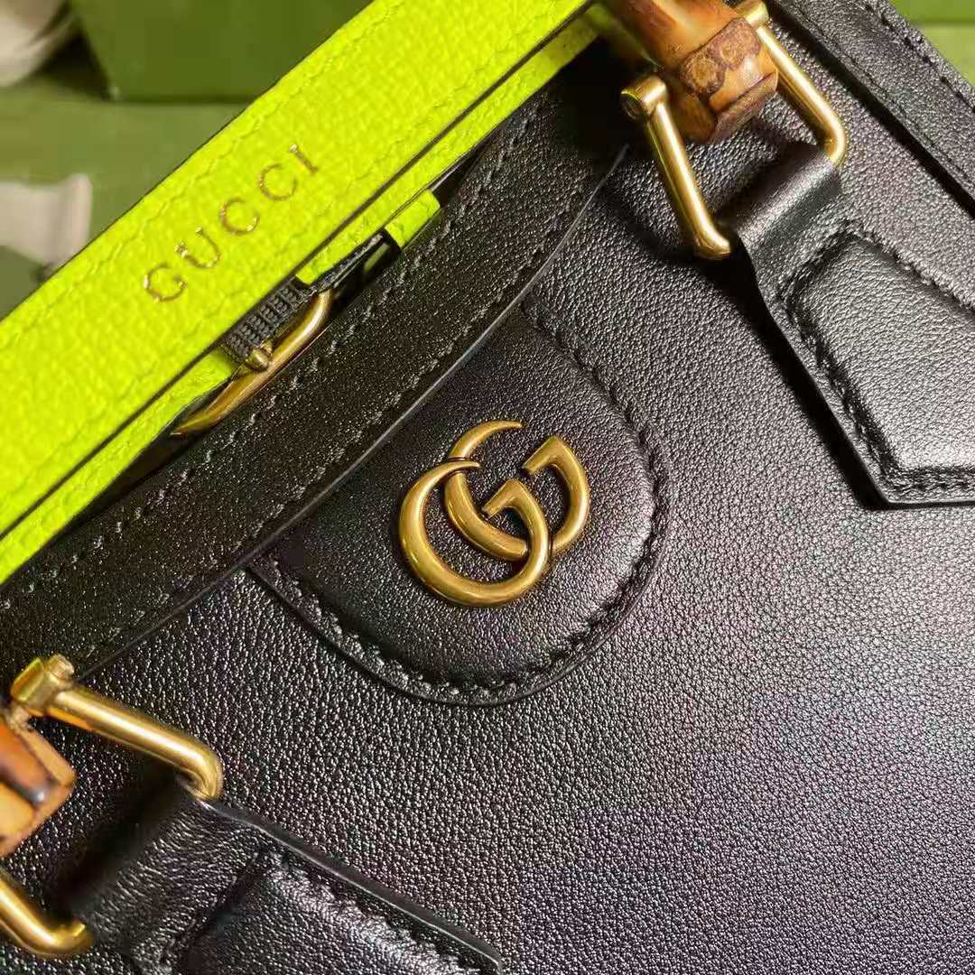 G*u*i gg women G*u*i diana mini tote bag double g black leather
