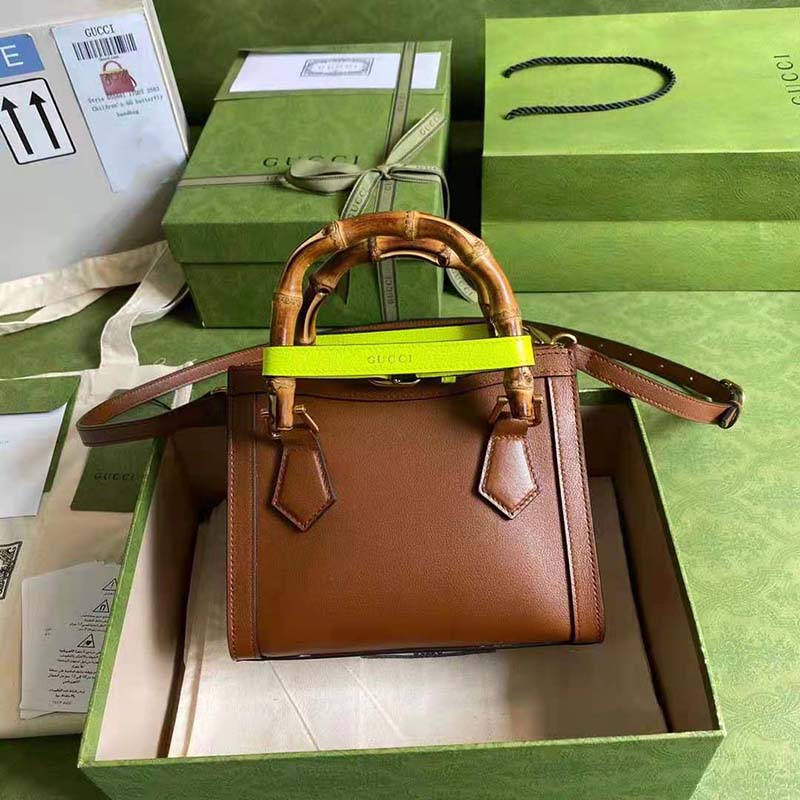 G*u*i gg women G*u*i diana mini tote bag double g brown leather