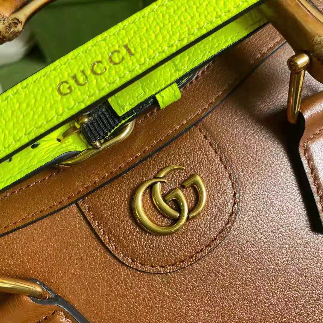 G*u*i gg women G*u*i diana mini tote bag double g brown leather
