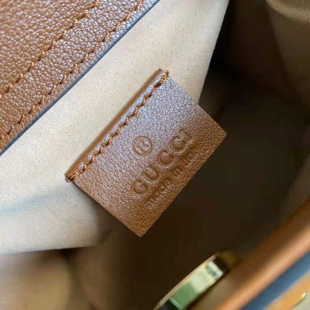 G*u*i gg women G*u*i diana mini tote bag double g brown leather