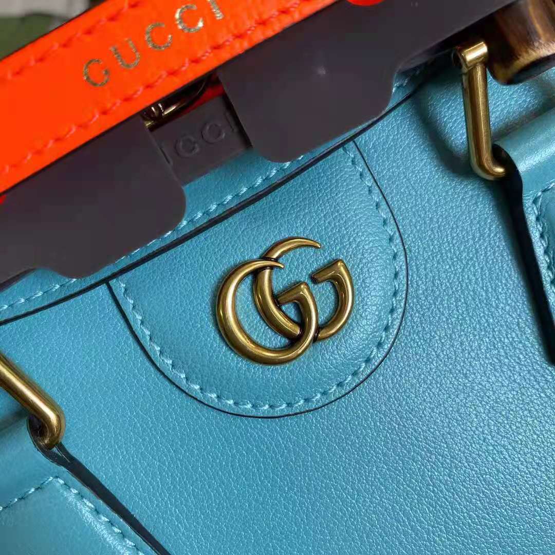 G*u*i gg women G*u*i diana mini tote bag double g light blue leather