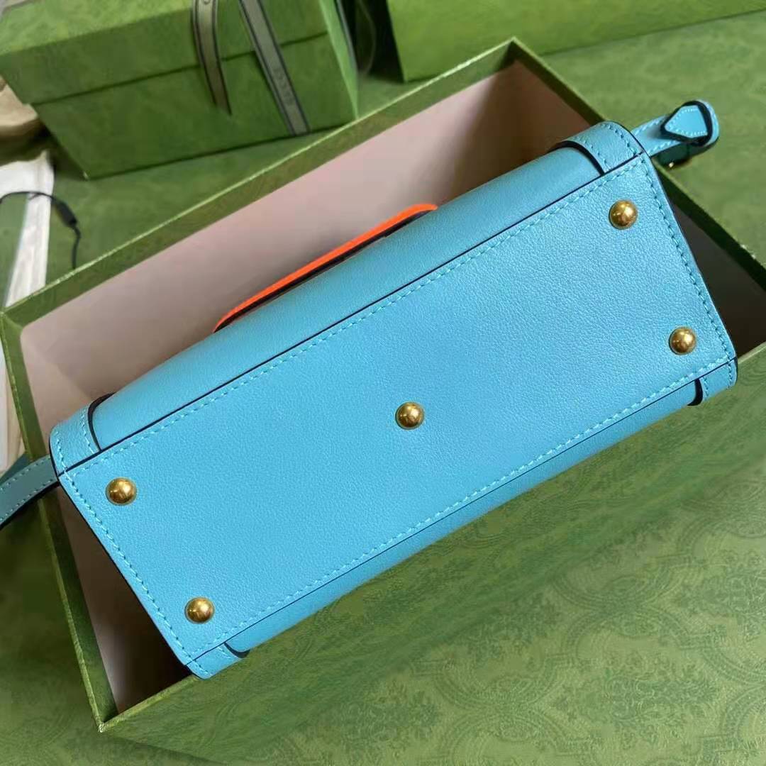 G*u*i gg women G*u*i diana mini tote bag double g light blue leather