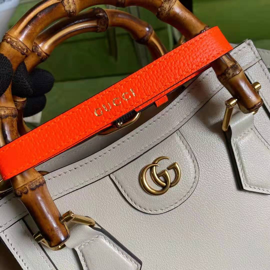 G*u*i gg women G*u*i diana mini tote bag double g white leather