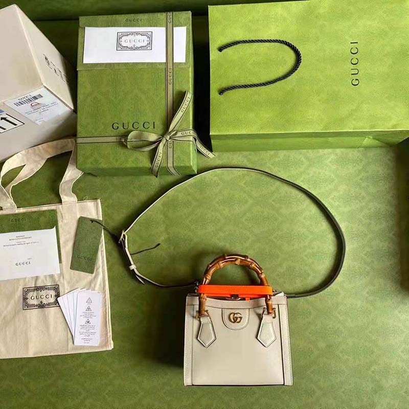 G*u*i gg women G*u*i diana mini tote bag double g white leather