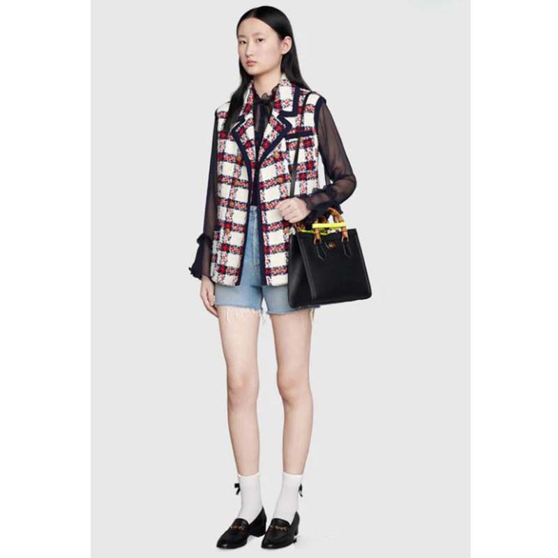 G*u*i gg women G*u*i diana small tote bag double g black leather