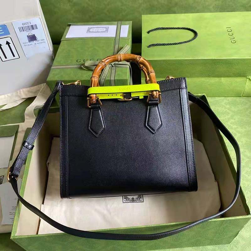 G*u*i gg women G*u*i diana small tote bag double g black leather