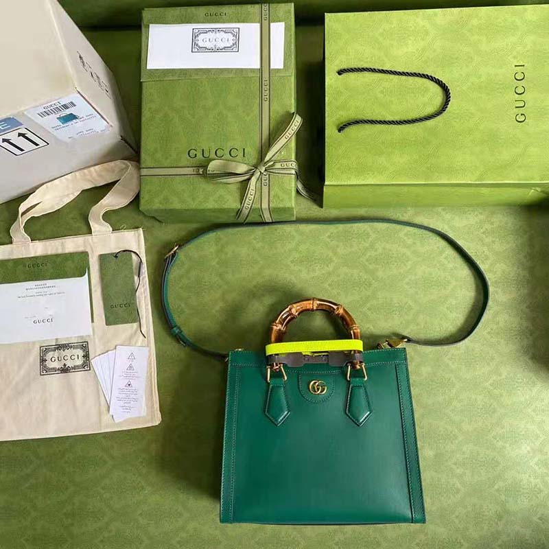 G*u*i gg women G*u*i diana small tote bag double g emerald leather