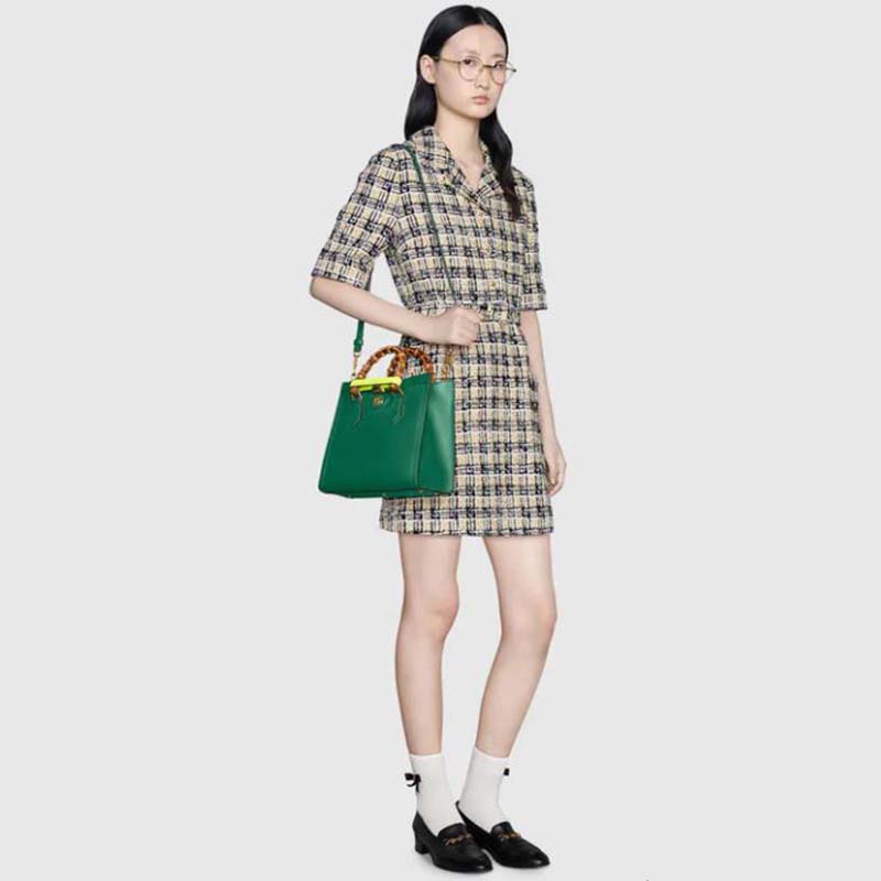 G*u*i gg women G*u*i diana small tote bag double g emerald leather