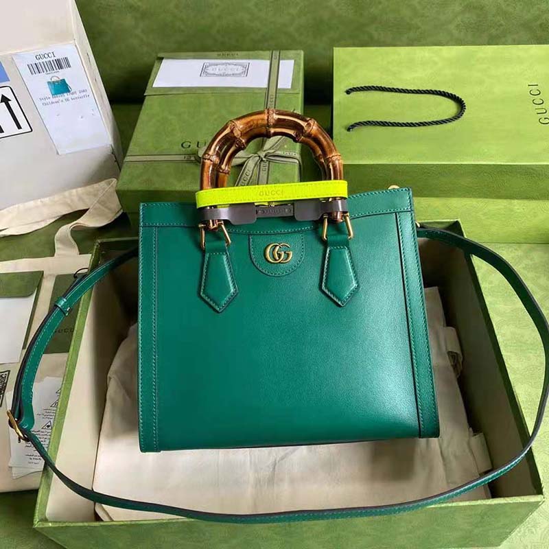 G*u*i gg women G*u*i diana small tote bag double g emerald leather