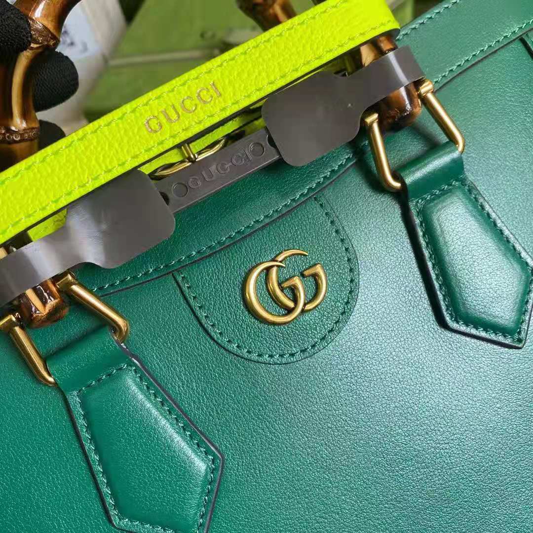 G*u*i gg women G*u*i diana small tote bag double g emerald leather