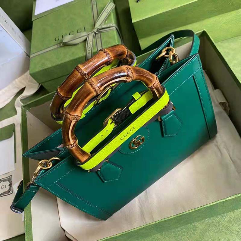G*u*i gg women G*u*i diana small tote bag double g emerald leather