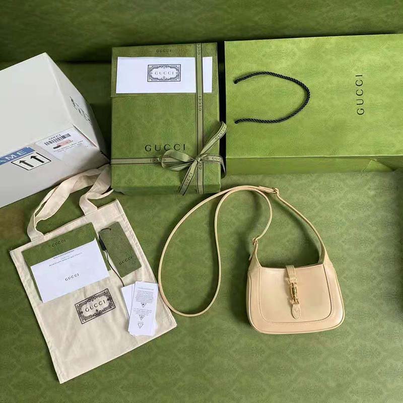 G*u*i gg women jackie 1961 mini shoulder bag white leather