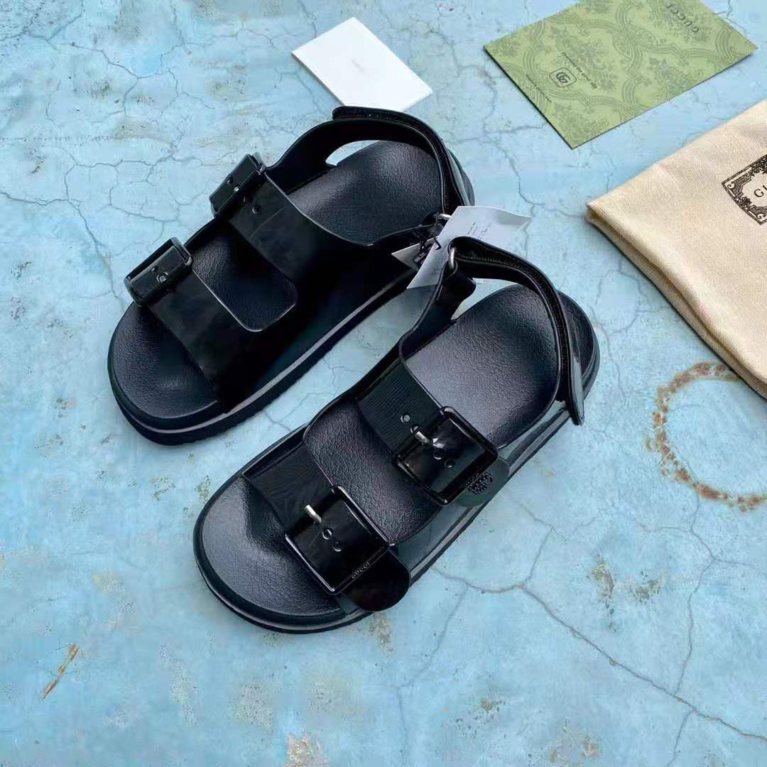 G*u*i gg women sandal with mini double g black rubber