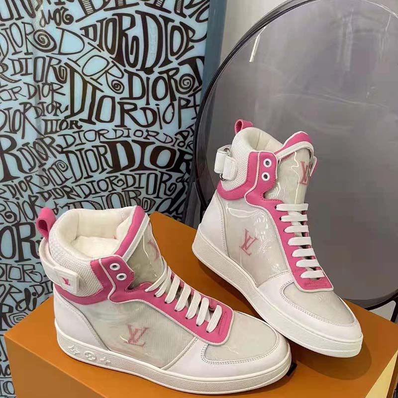 Louis Vuitton LV Unisex Boombox Sneaker Boot Fuchsia Mix of Materials Rubber Outsole