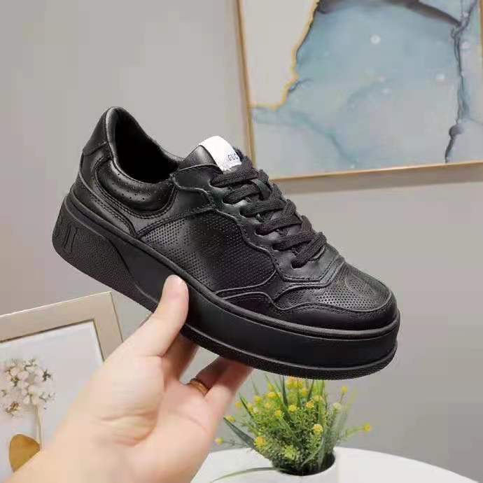 G*u*i gg unisex G*u*i jive sneaker black gg embossed leather smooth leather