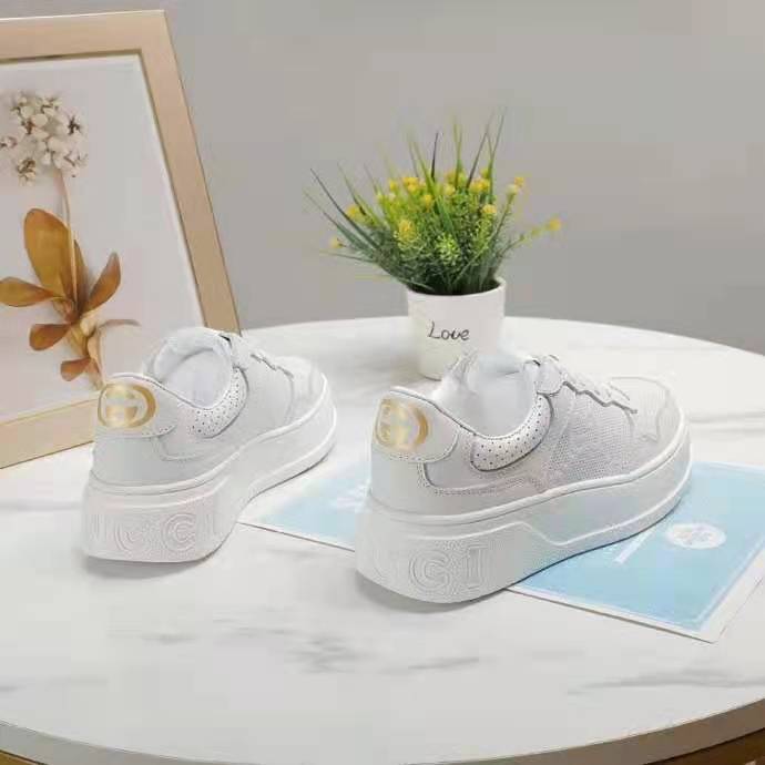 G*u*i gg unisex G*u*i jive sneaker white gg embossed leather smooth leather