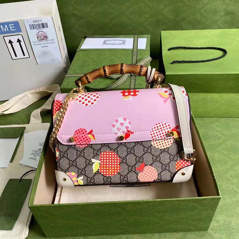 G*u*i gg women les pommes padlock small bag gg supreme canvas