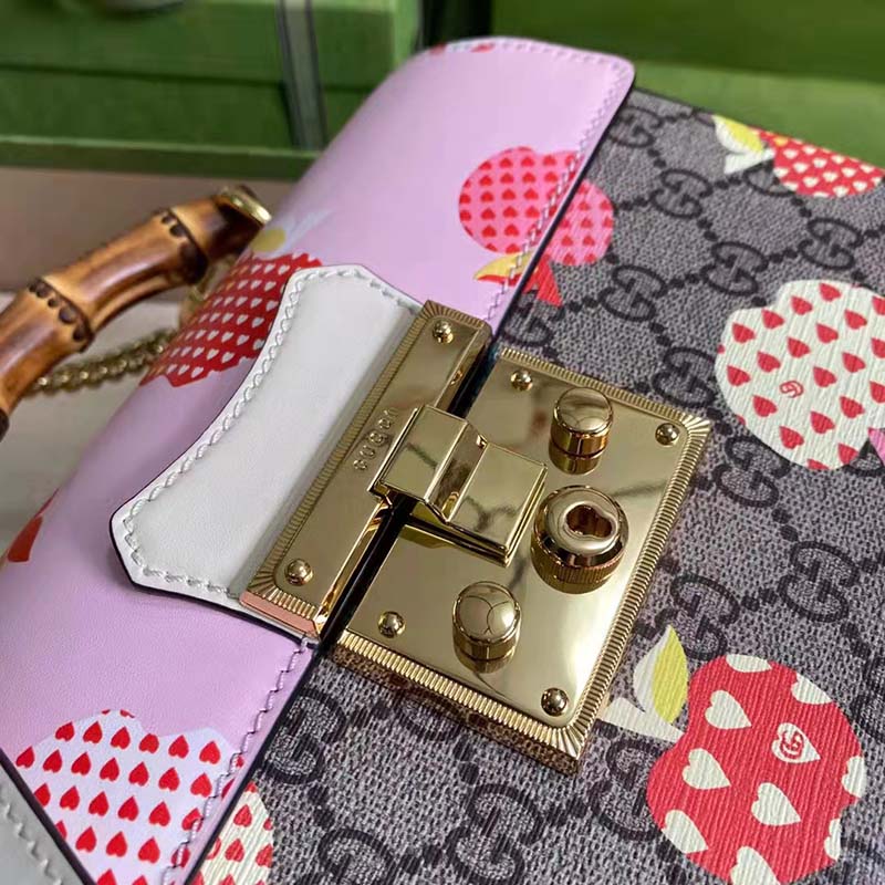 G*u*i gg women les pommes padlock small bag gg supreme canvas