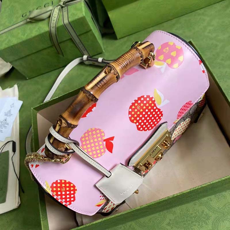 G*u*i gg women les pommes padlock small bag gg supreme canvas