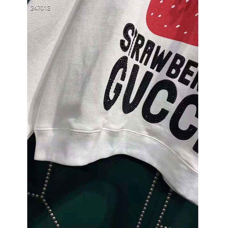 G*u*i gg men strawberry G*u*i cotton sweatshirt fixed hood oversize fit