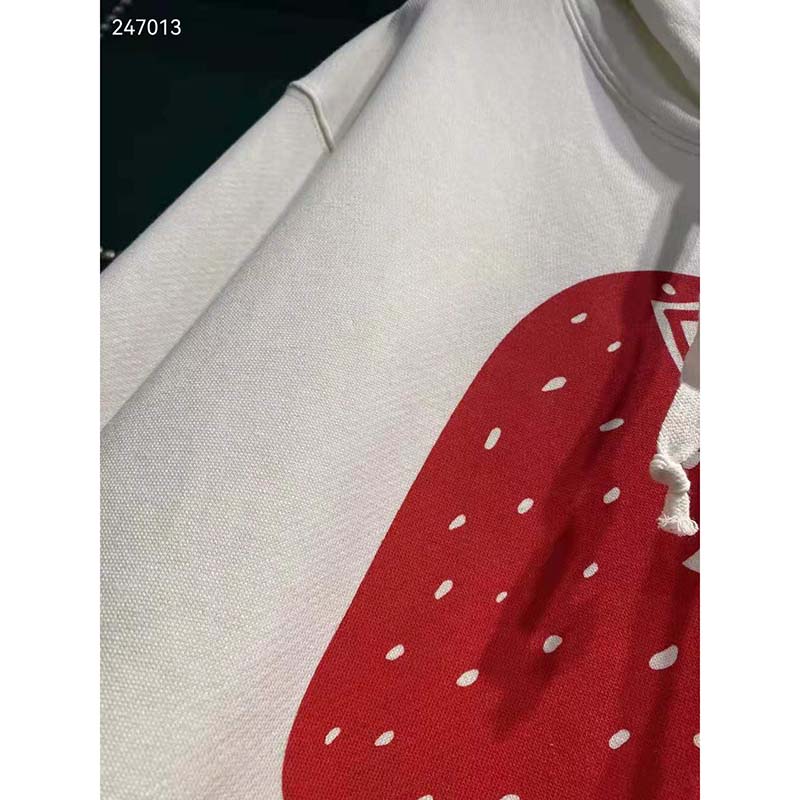 G*u*i gg men strawberry G*u*i cotton sweatshirt fixed hood oversize fit