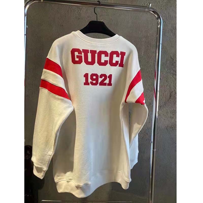 G*u*i gg men G*u*i 100 cotton sweatshirt off-white heavy felted jersey