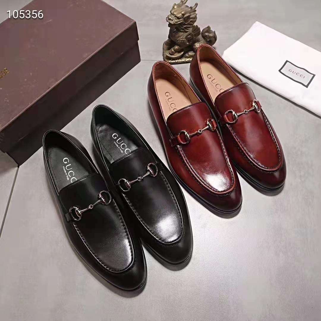 G*u*i gg men G*u*i jordaan leather loafer black leather horsebit blake construction