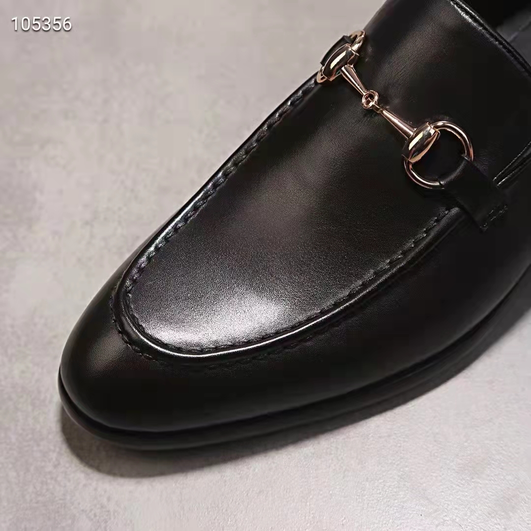 G*u*i gg men G*u*i jordaan leather loafer black leather horsebit blake construction