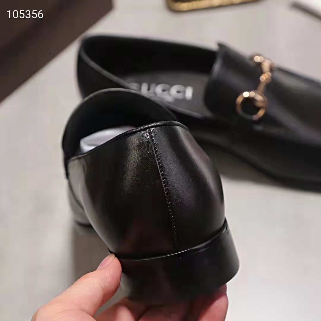 G*u*i gg men G*u*i jordaan leather loafer black leather horsebit blake construction