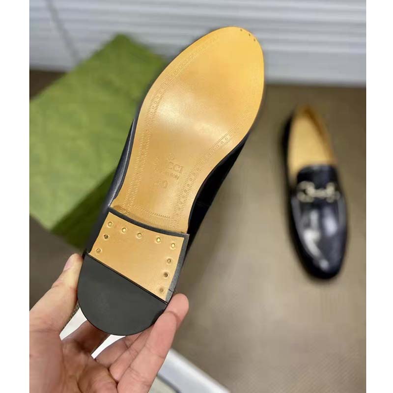 G*u*i gg men’s loafer with horsebit black leather horsebit detail