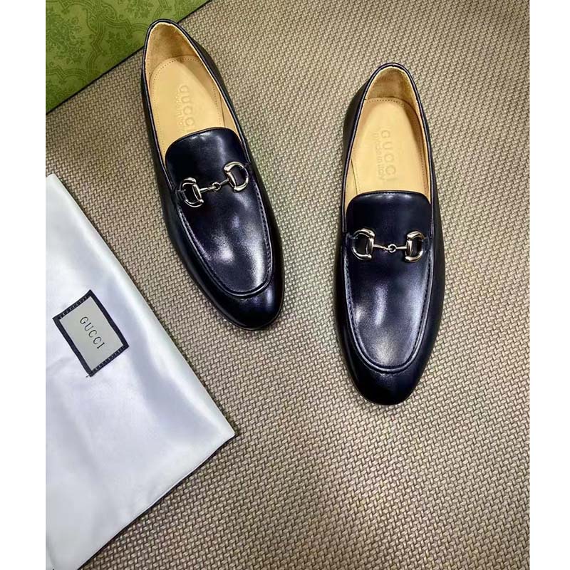 G*u*i gg men’s loafer with horsebit black leather horsebit detail