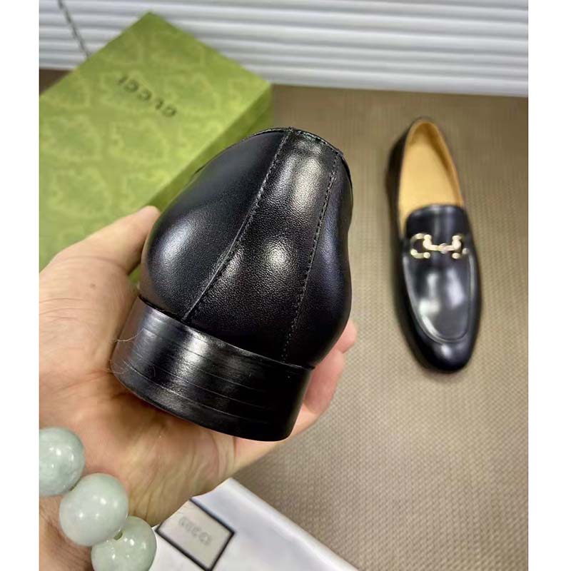 G*u*i gg men’s loafer with horsebit black leather horsebit detail