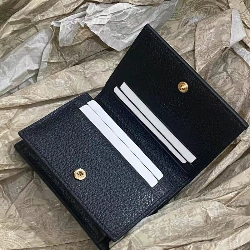 G*u*i gg unisex gg marmont berry card case wallet black double g