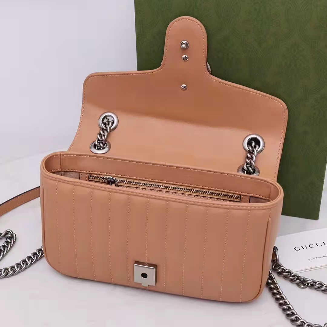 G*u*i gg women gg marmont small beige matelassé shoulder bag double g