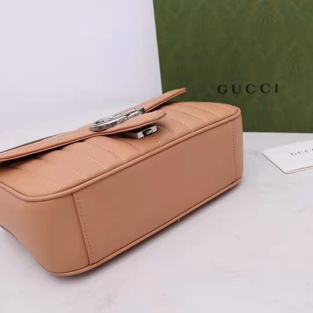 G*u*i gg women gg marmont small beige matelassé shoulder bag double g
