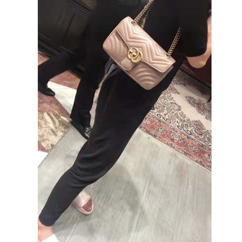 G*u*i gg women gg marmont small matelassé shoulder bag pink double g