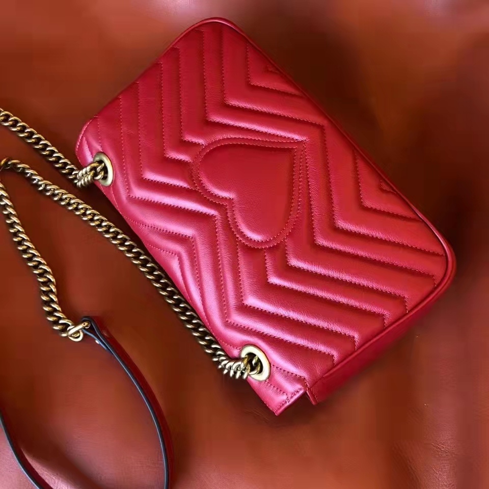 G*u*i gg women gg marmont small matelassé shoulder bag red double g