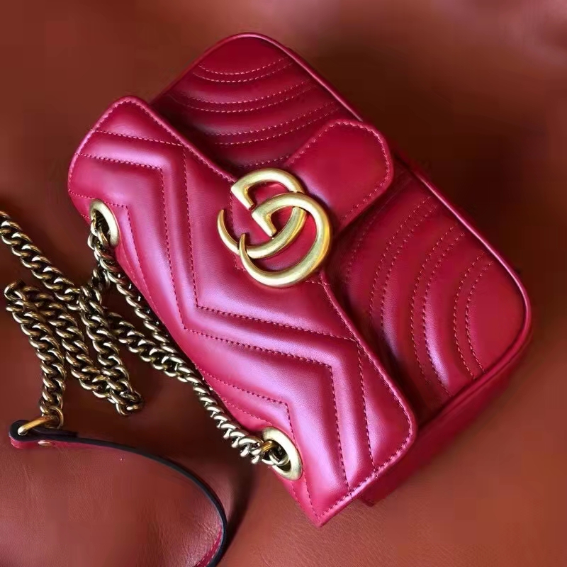 G*u*i gg women gg marmont matelassé mini bag red double g