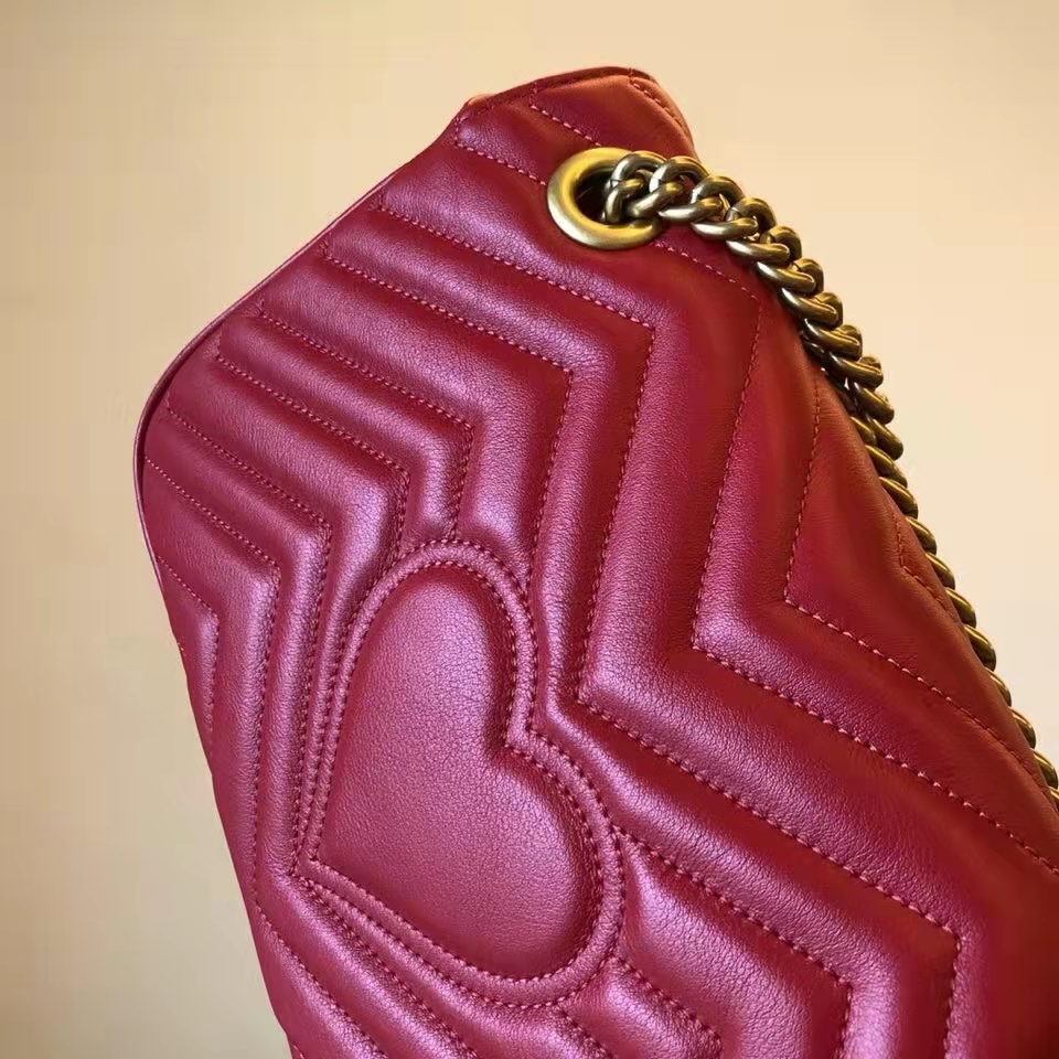 G*u*i gg women gg marmont small matelassé shoulder bag red double g