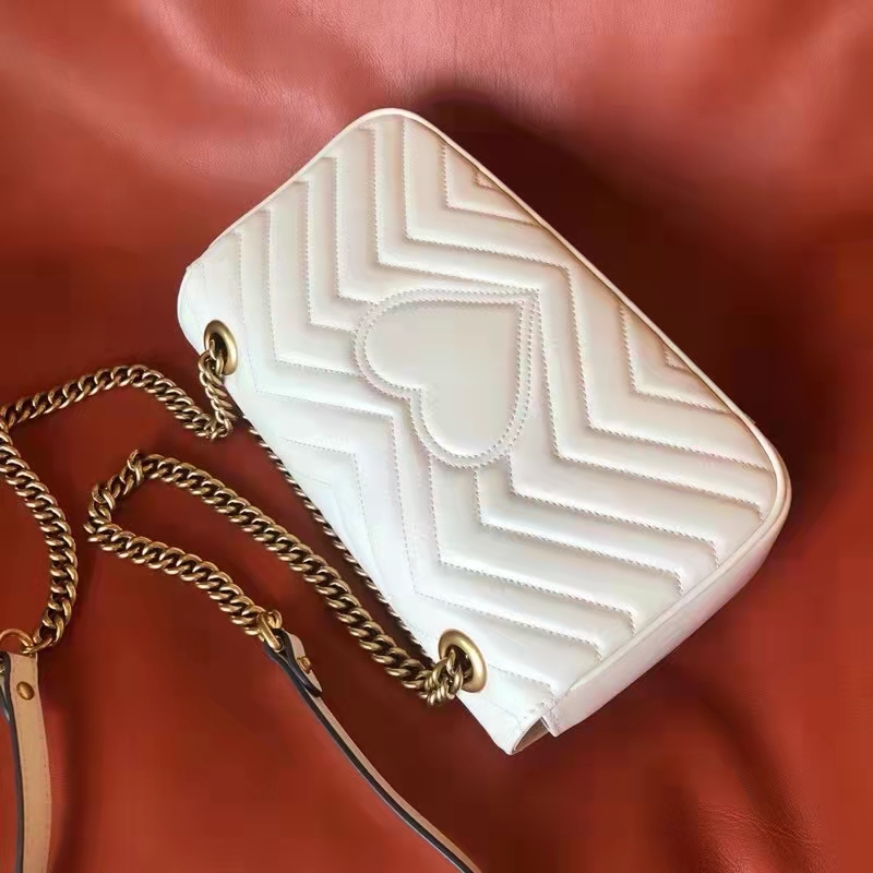 G*u*i gg women gg marmont small matelassé shoulder bag white double g