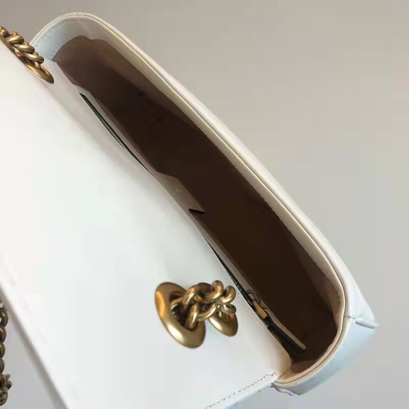 G*u*i gg women gg marmont small matelassé shoulder bag white double g