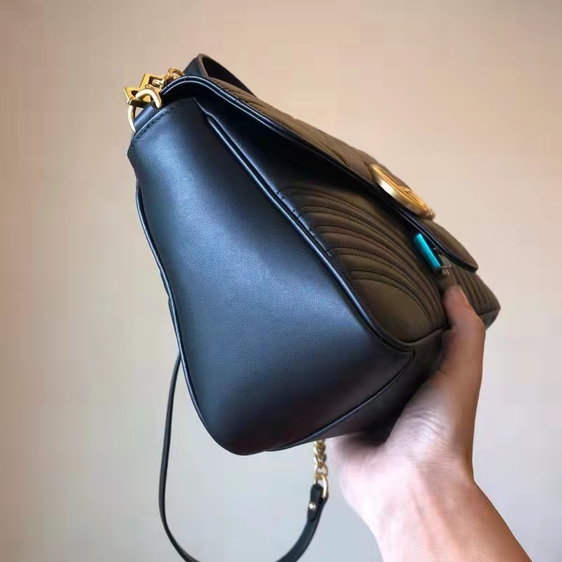 G*u*i gg women gg marmont small top handle bag black double g