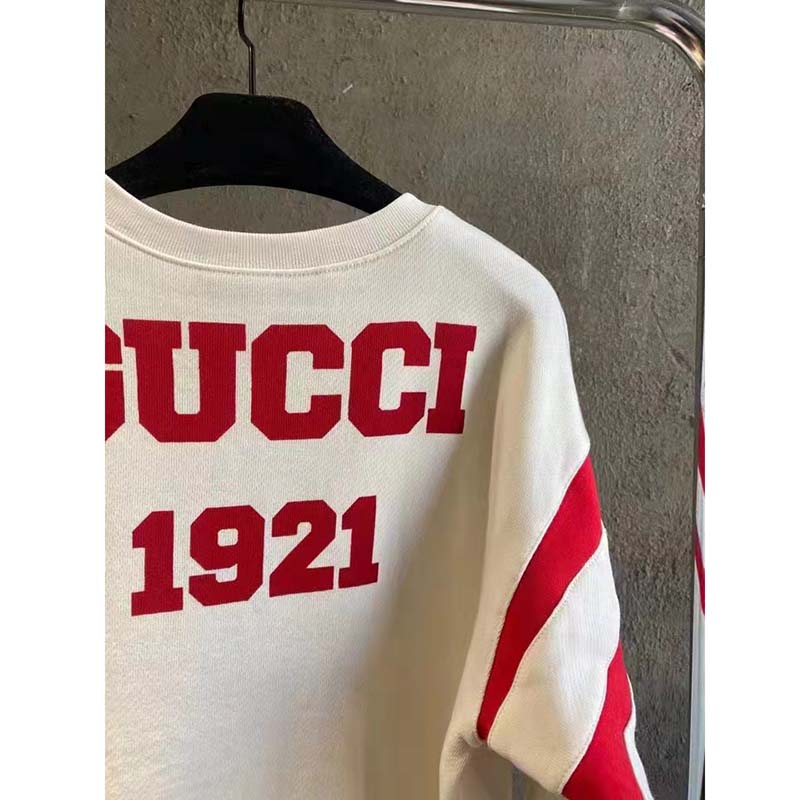 G*u*i gg women G*u*i 100 cotton sweatshirt off-white heavy felted jersey