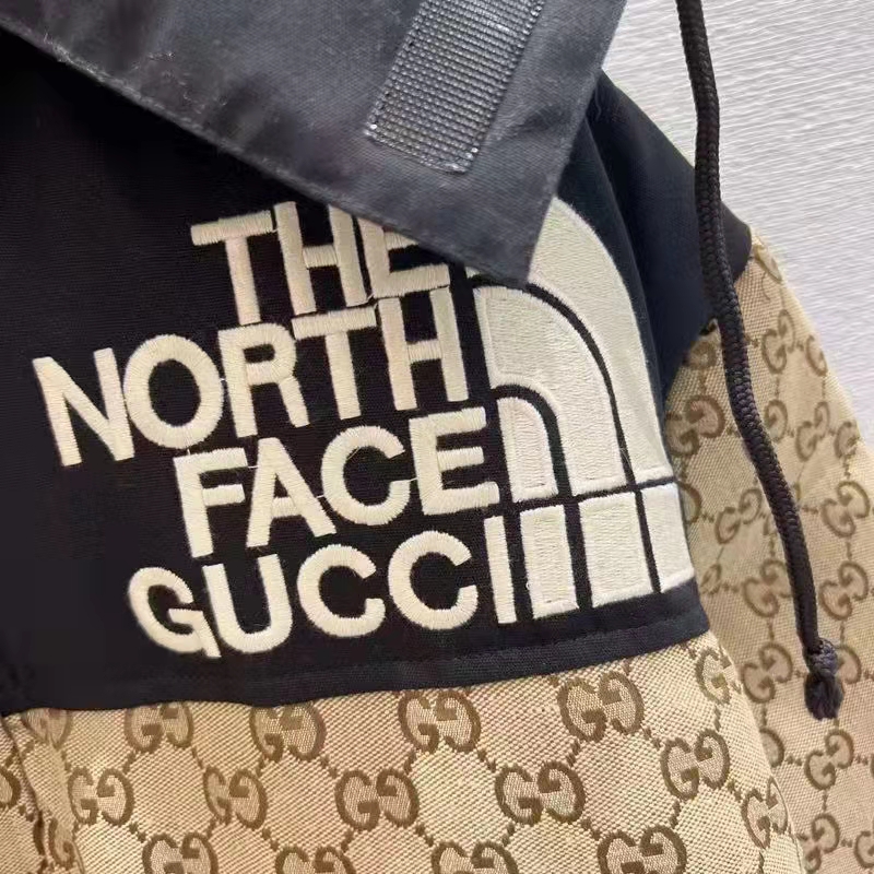 G*u*i women the north face x G*u*i padded jacket beige ebony gg canvas