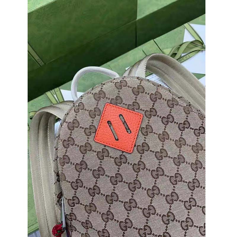 G*u*i unisex the north face x G*u*i backpack beige original gg canvas orange leather