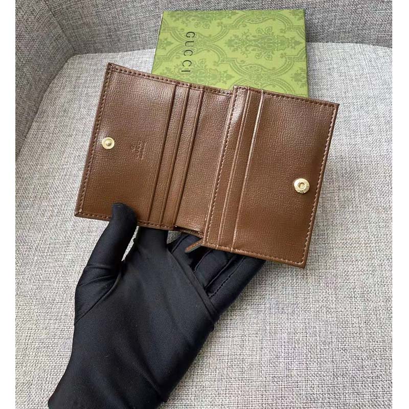G*u*i men horsebit 1955 card case wallet beige ebony gg supreme canvas