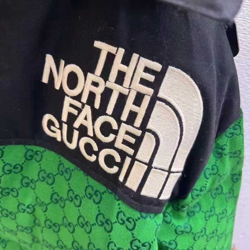 G*u*i men the north face x G*u*i padded jacket green ebony gg canvas