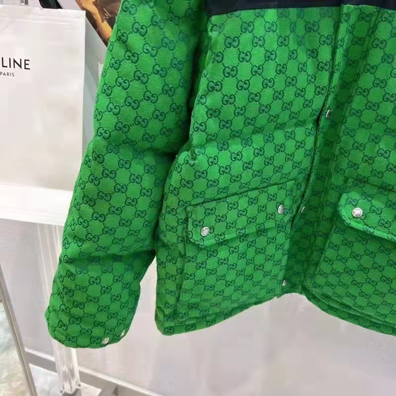G*u*i men the north face x G*u*i padded jacket green ebony gg canvas