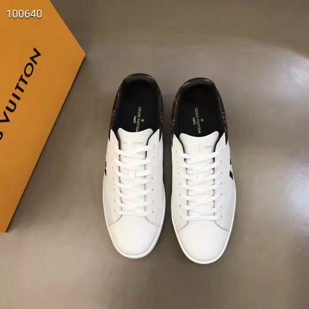 Louis Vuitton LV Unisex Luxembourg Sneaker White Perforated Calf Suede Leather