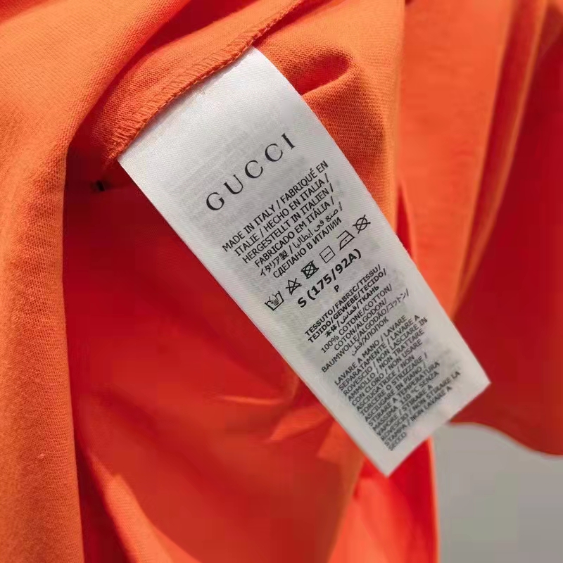G*u*i gg men G*u*i tiger cotton t-shirt orange jersey crewneck